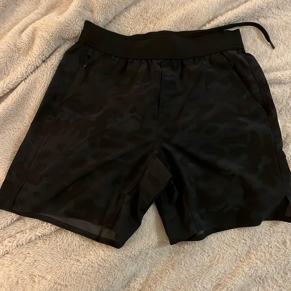 COPY - Ten Thousand Interval 7” unlined short. Size small. Black Camo color.